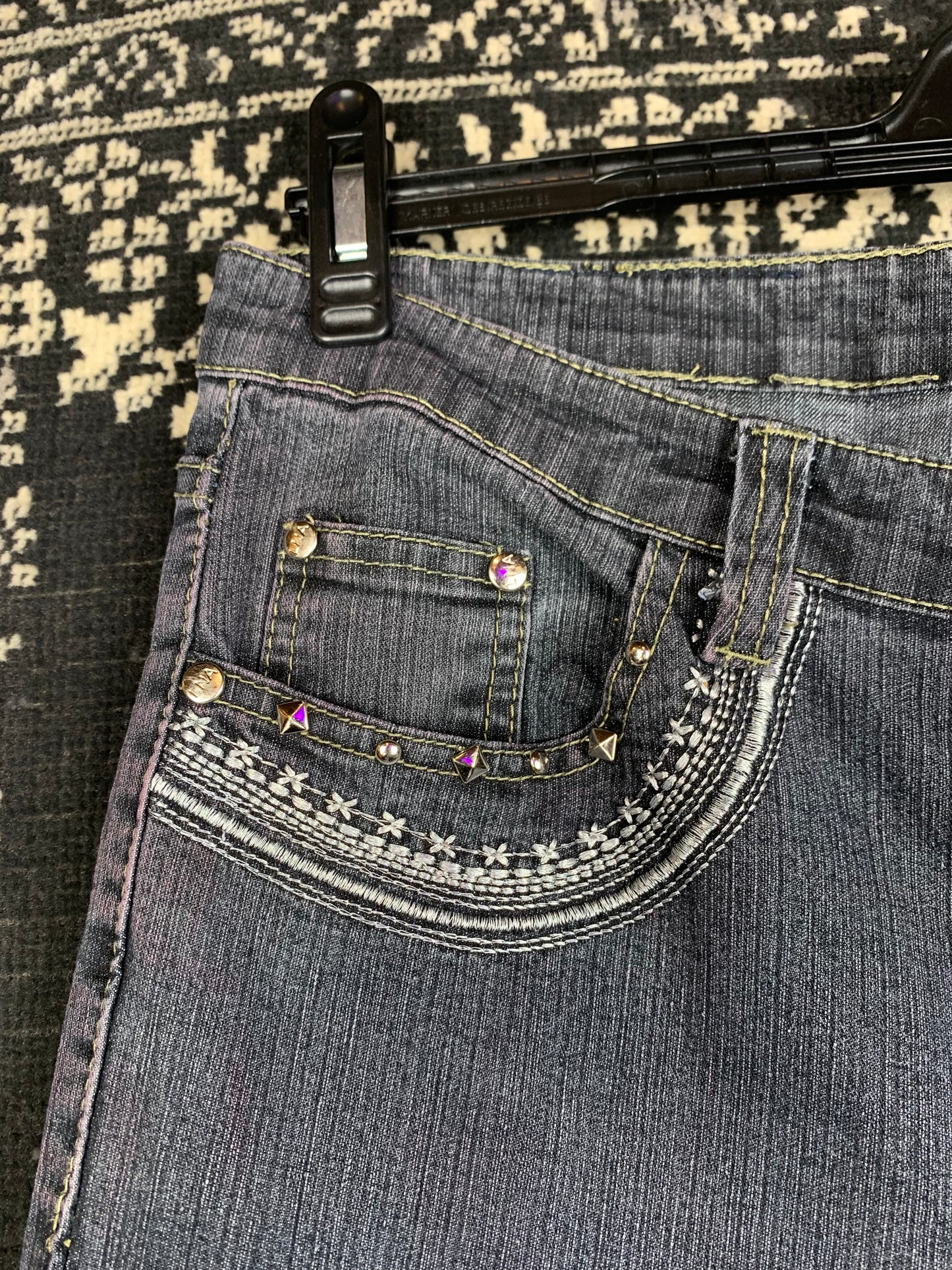 Women's Y2K Beaded Wide Leg Jeans