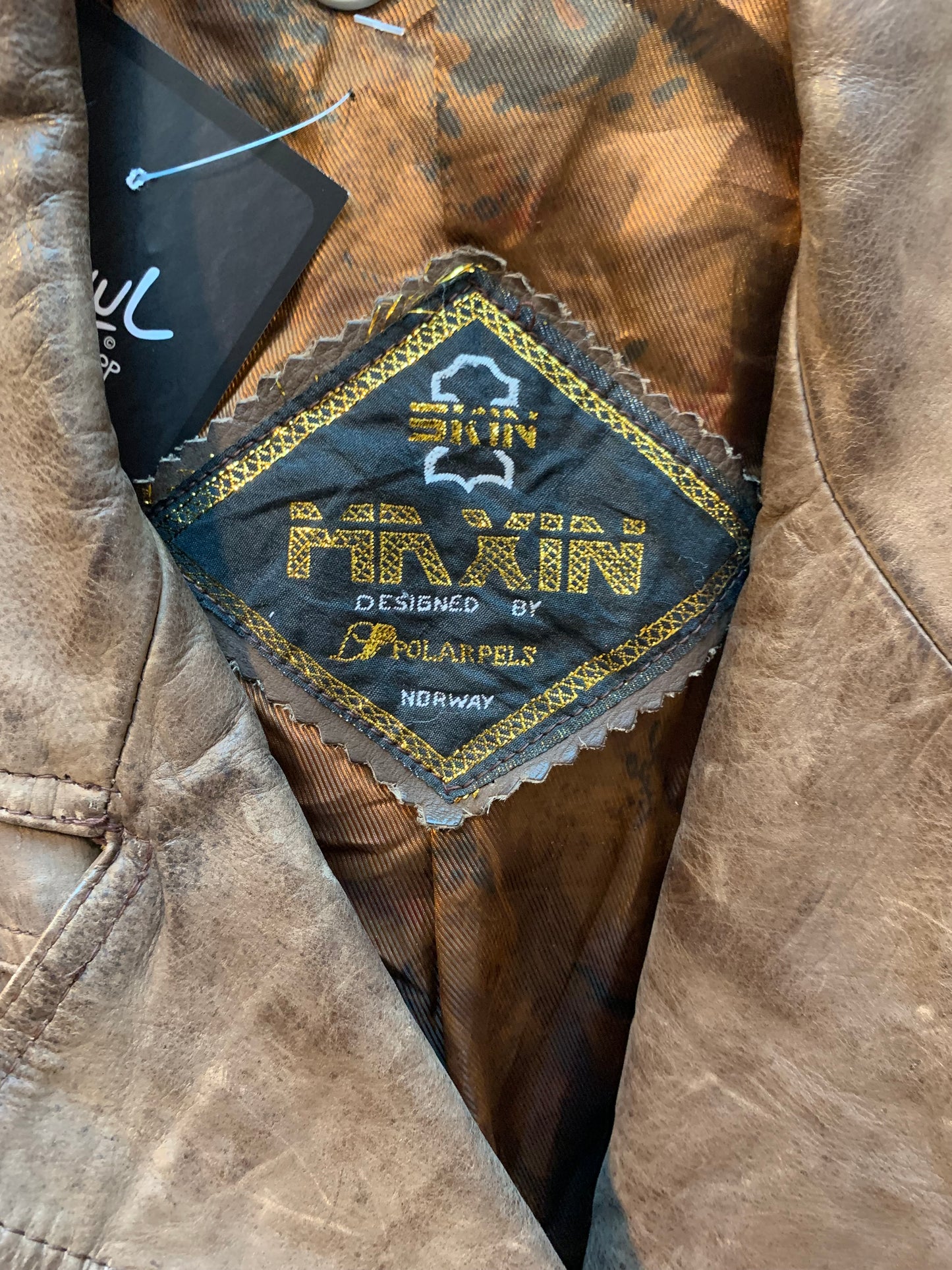 Vintage Brown Leather Jacket Unisex S