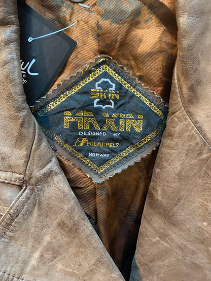 Vintage Brown Leather Jacket Unisex S