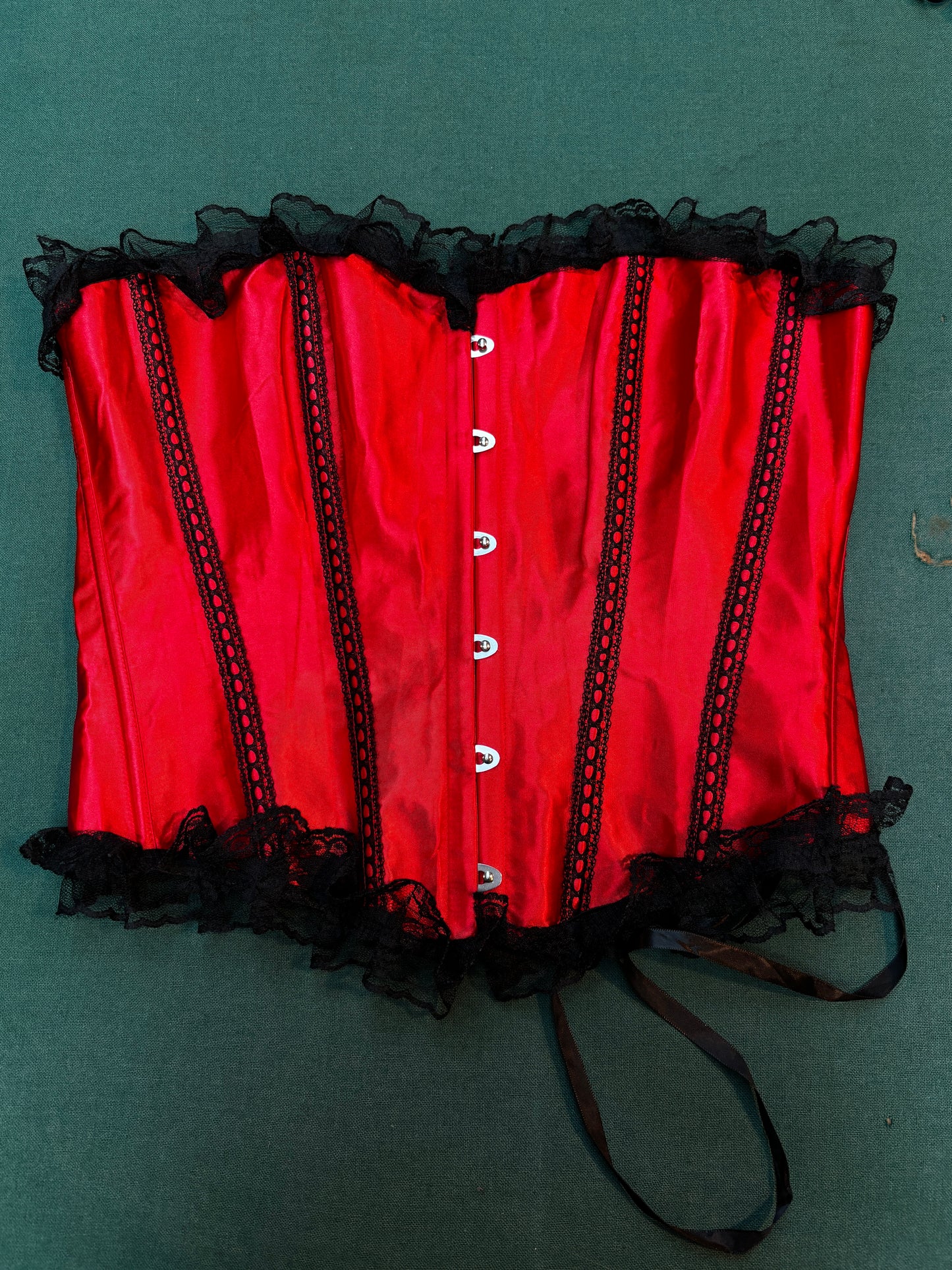 Women's Alternative Red Corset - Strapless Lace-Up Bustier Top