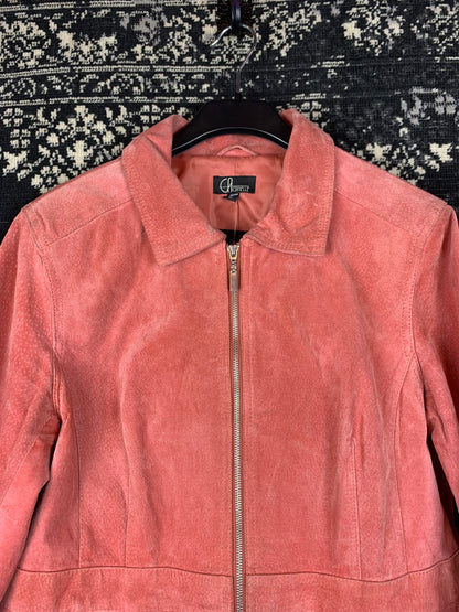 Arielle Red Suede Leather Jacket for Women