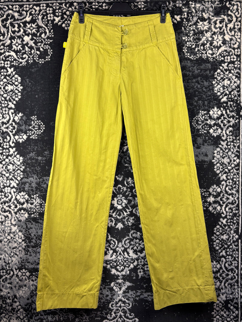 Women's Vintage Long Lime Green Trousers
