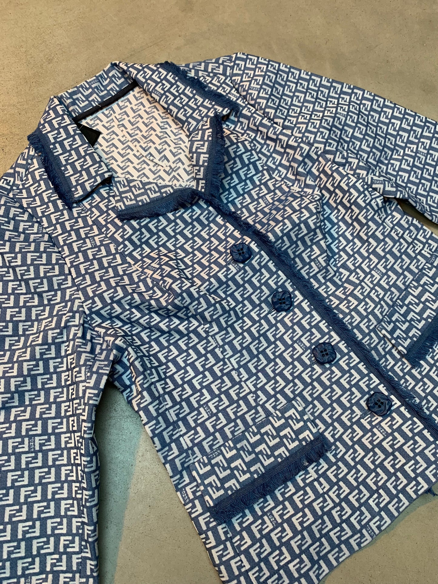 Vintage Women’s Fendi Monogram Blazer and Skirt Two-Piece Suit