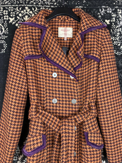 Reserved Vintage Houndstooth Wool Blend Coat