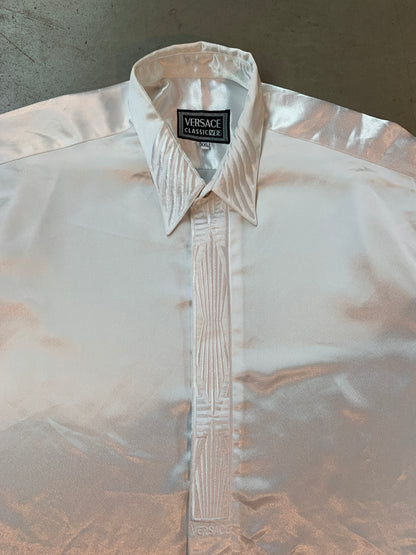 White Versace Silk Button-Up
