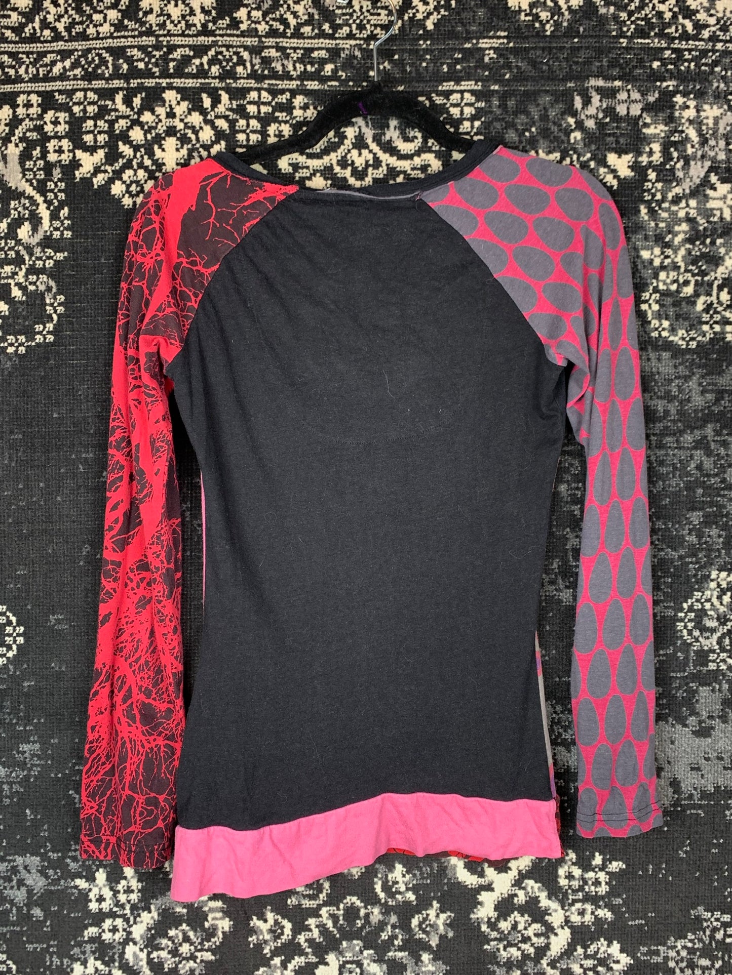 Womens Y2K Style Desigual Patchwork Long Sleeve Top