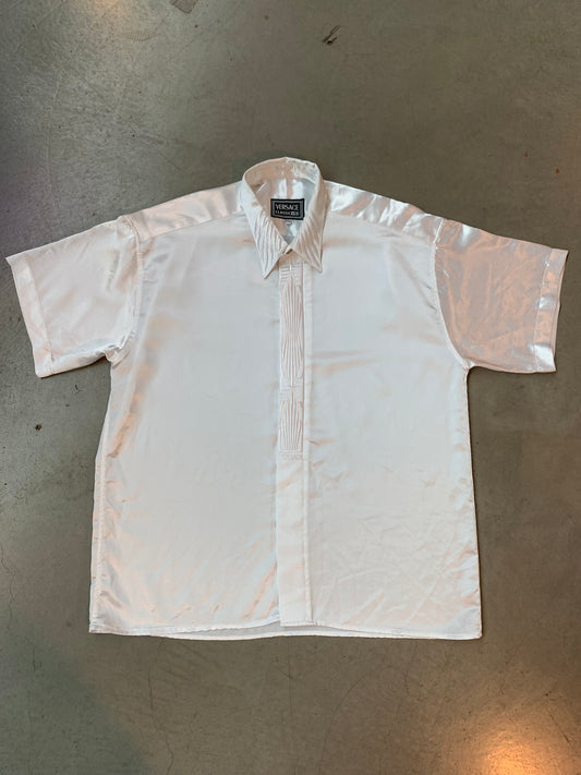 White Versace Silk Button-Up
