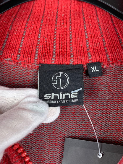 Men Y2K Vintage Shine Zip-Up Sweater