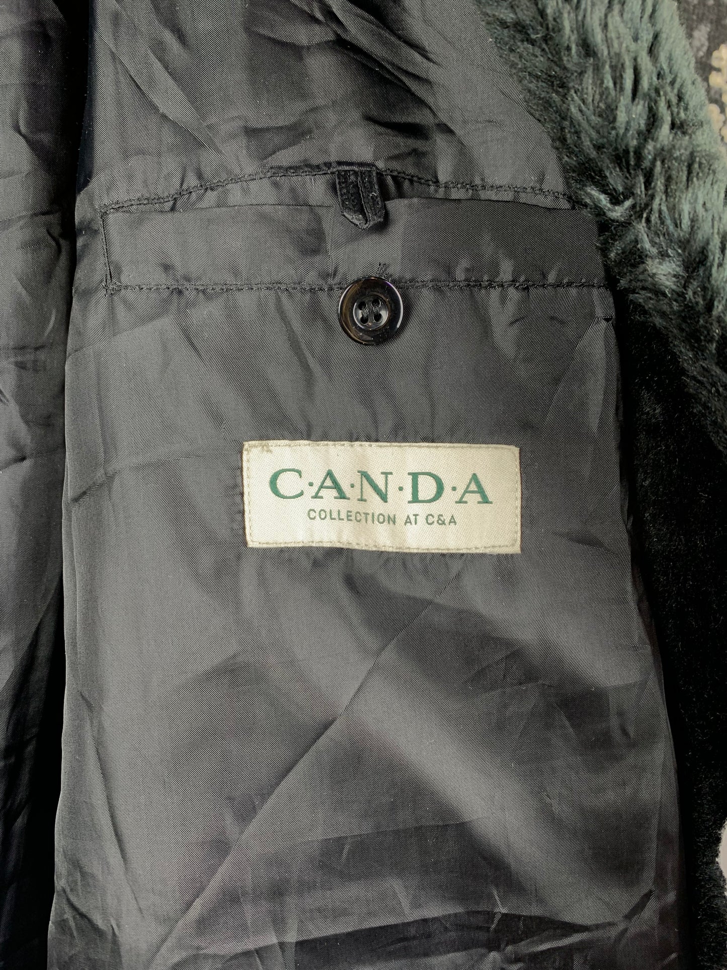 Elegant Vintage Dark Green Faux Fur Coat