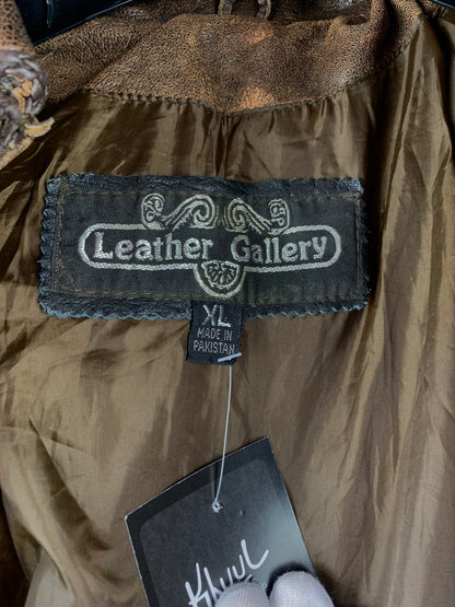 Men's Vintage Leather Gallery Brown Cowboy Jacket