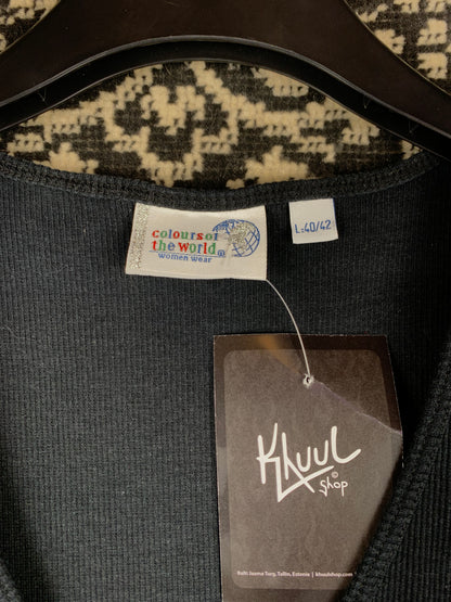 Women's Y2K Colours of The World Black Ribbed Tank Top