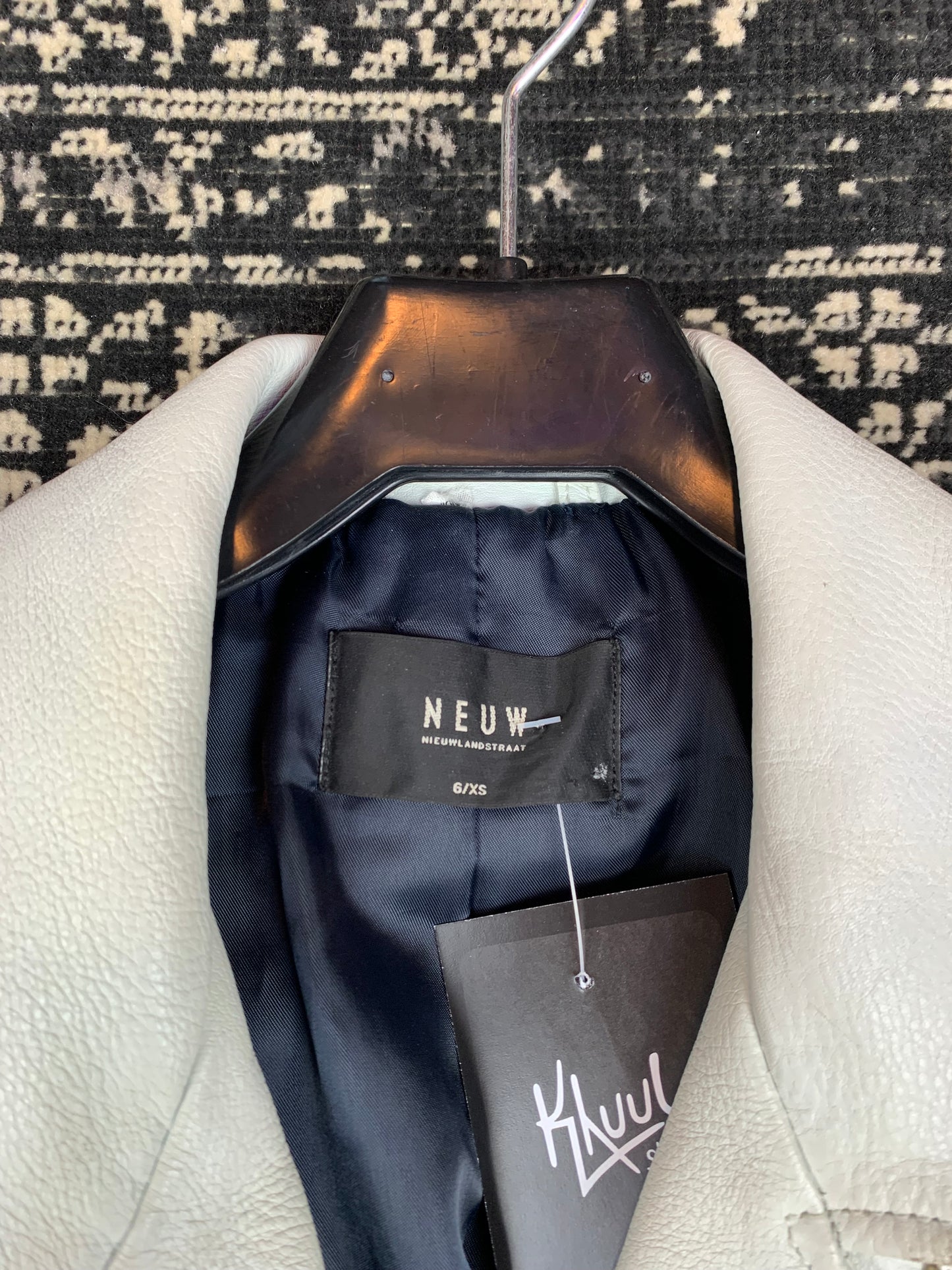 Neuw Women's White Leather Biker Jacket