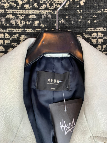 Neuw Women's White Leather Biker Jacket