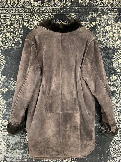 Women's Y2K Vintage Dark Brown Suede Coat