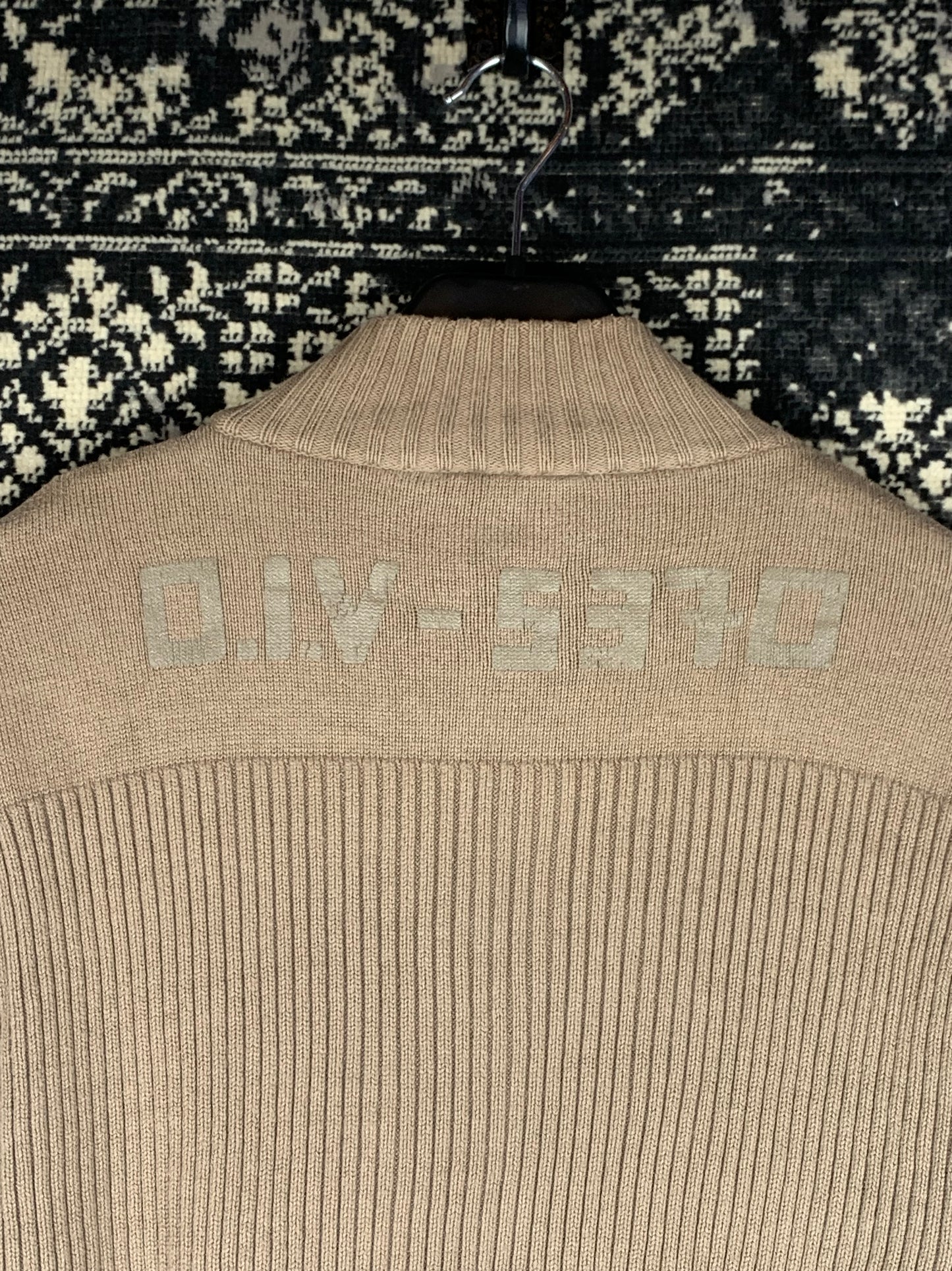 Y2K Men Gray Ribbed Knit Zip Hoodie