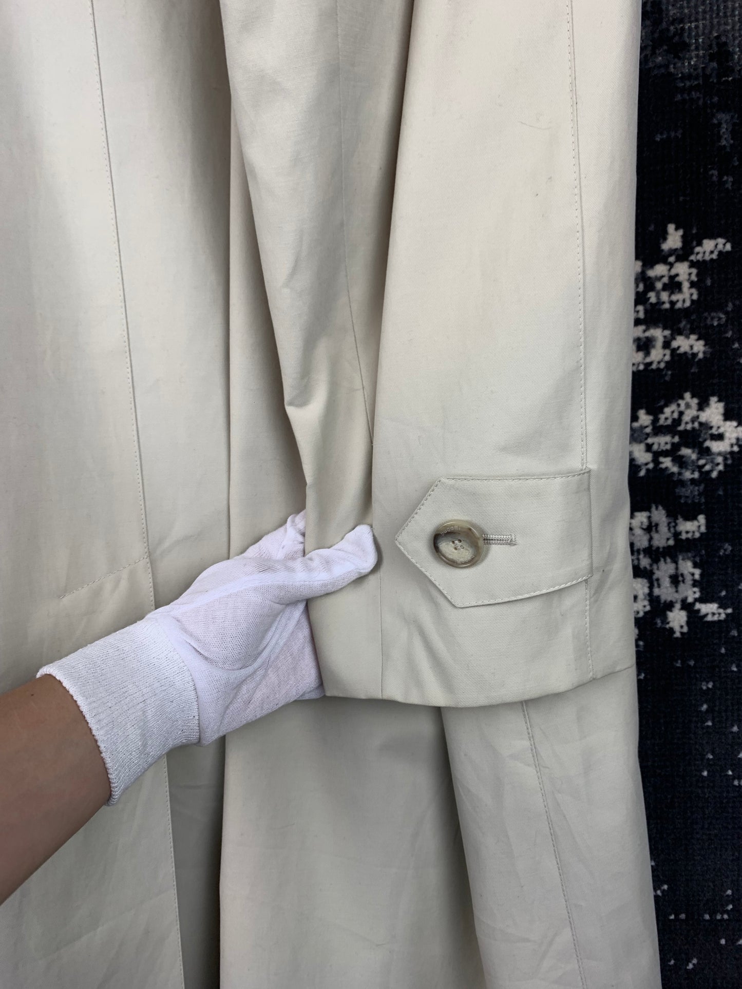 Men's Vintage Bugatti Classic Longline Beige Trench Coat