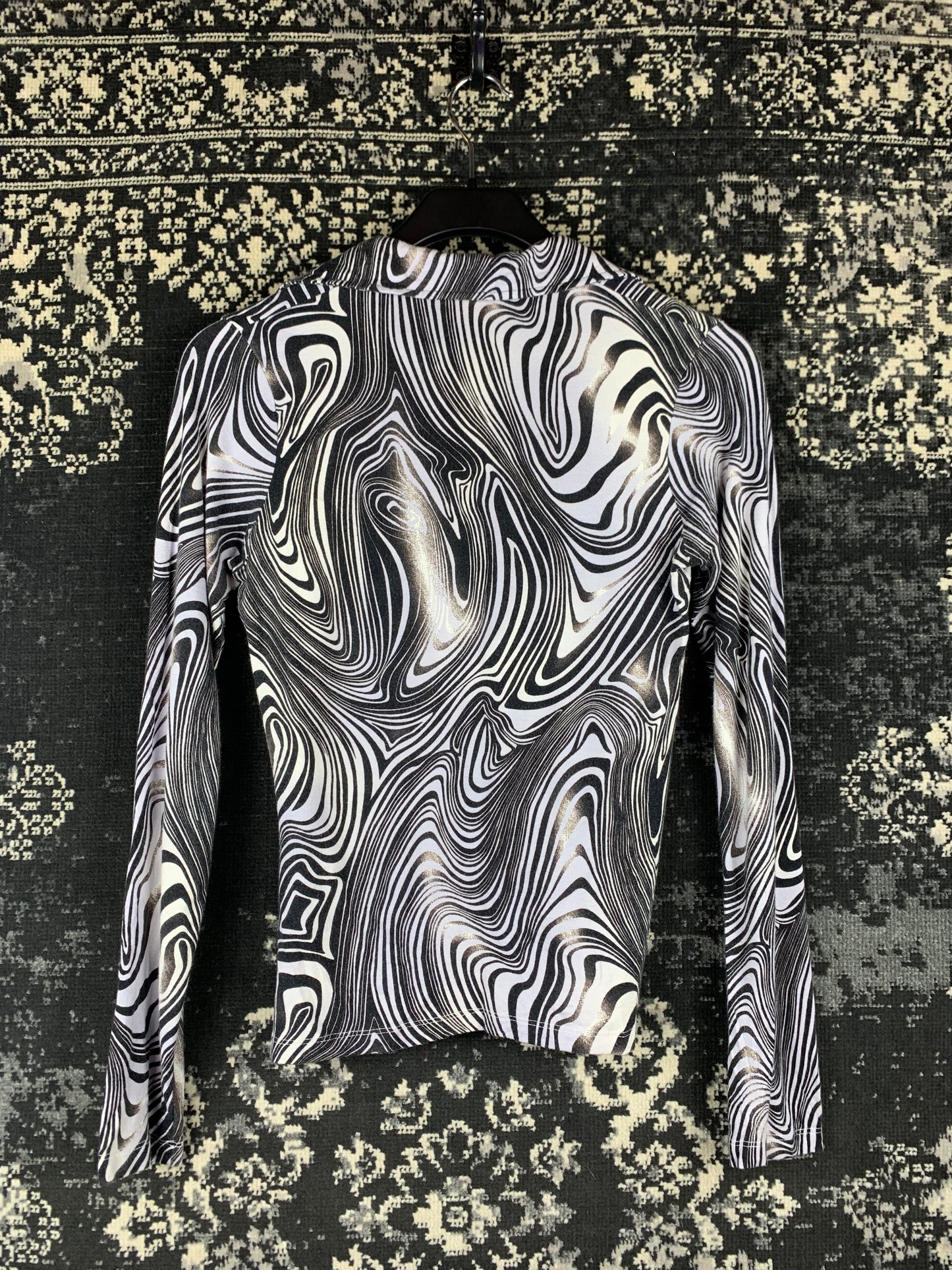 Women's Vintage CHR Zebra Print Long Sleeve Top