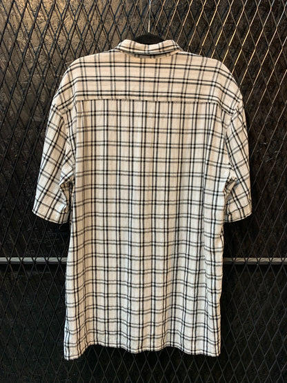 Camel Collection Men’s L Beige & Black Short Sleeve Button-Up