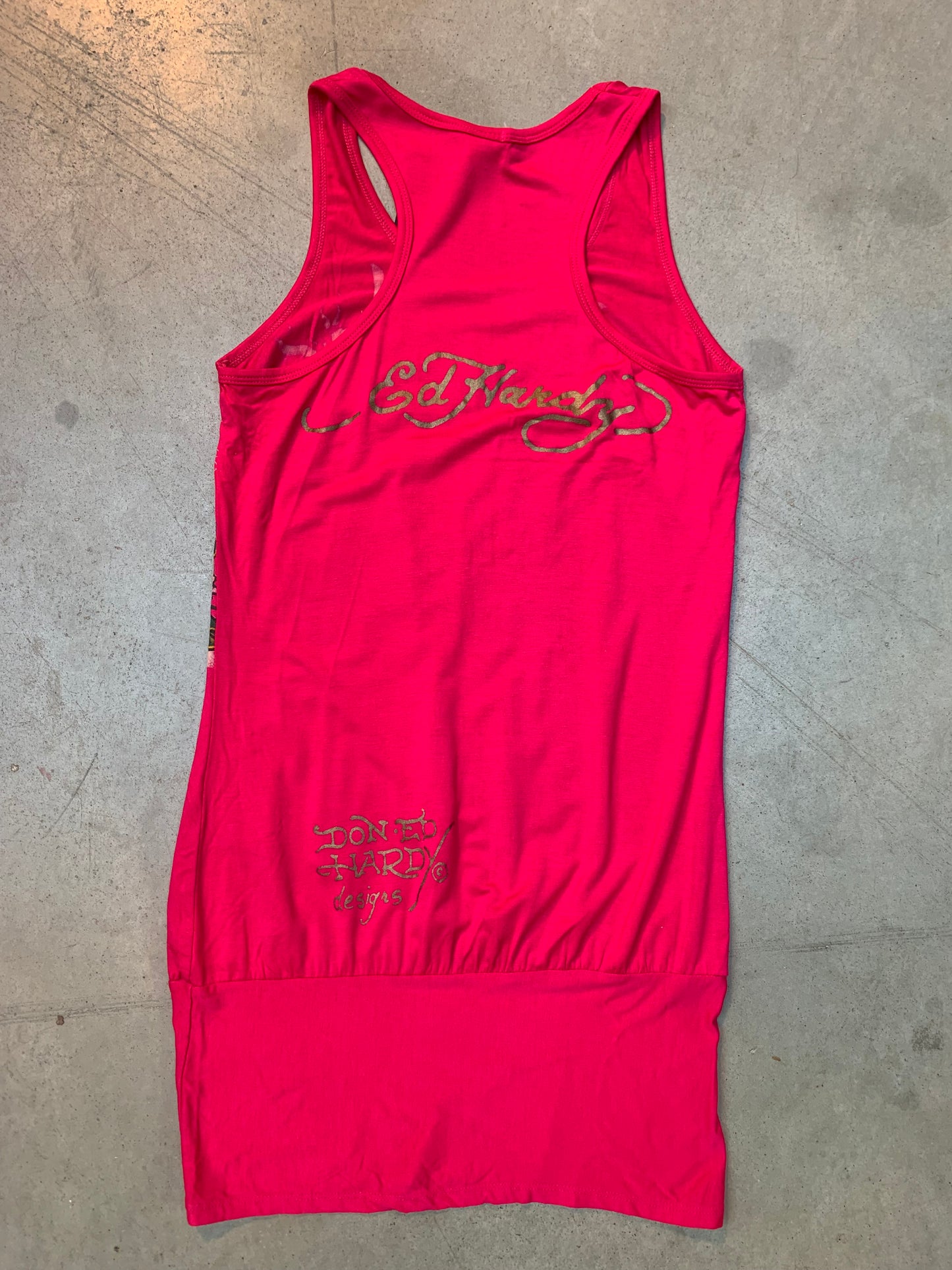 Y2K Women's Pink Ed Hardy Sleeveless Tunic