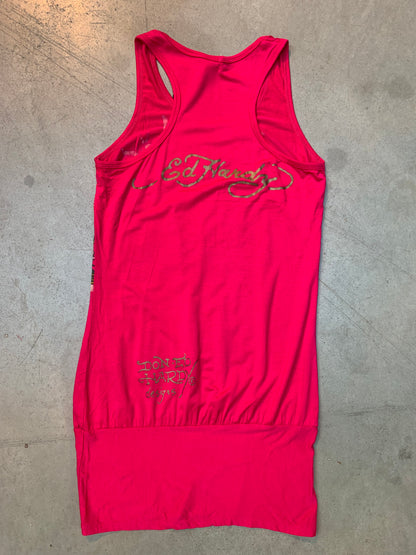Y2K Women's Pink Ed Hardy Sleeveless Tunic