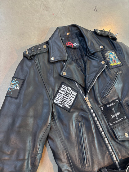 Sexy Punk Black Leather Biker Jacket