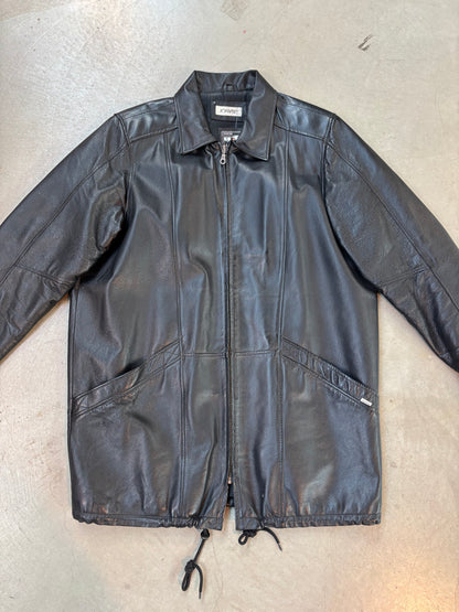 Jofama Black Leather Jacket Men's L
