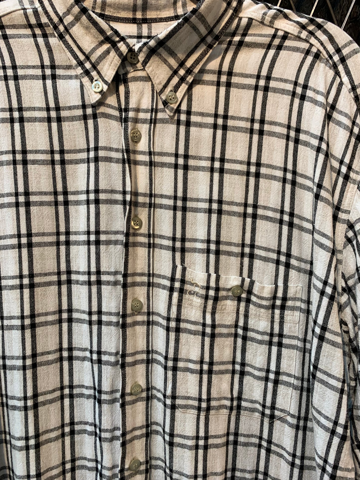 Camel Collection Men’s L Beige & Black Short Sleeve Button-Up