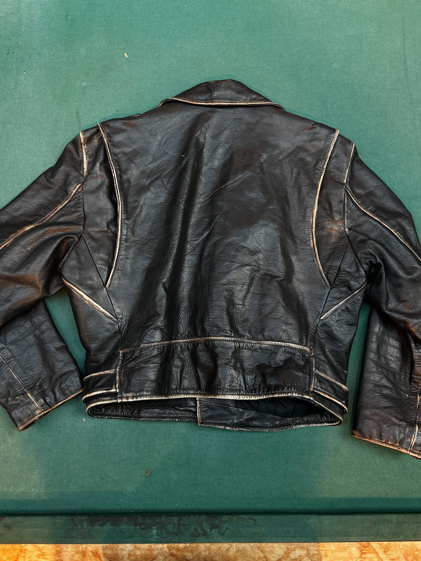 Vintage Black Leather Biker Jacket