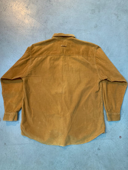 Vintage Men's Mustard Yellow Longsleeve Button-Up Shirt