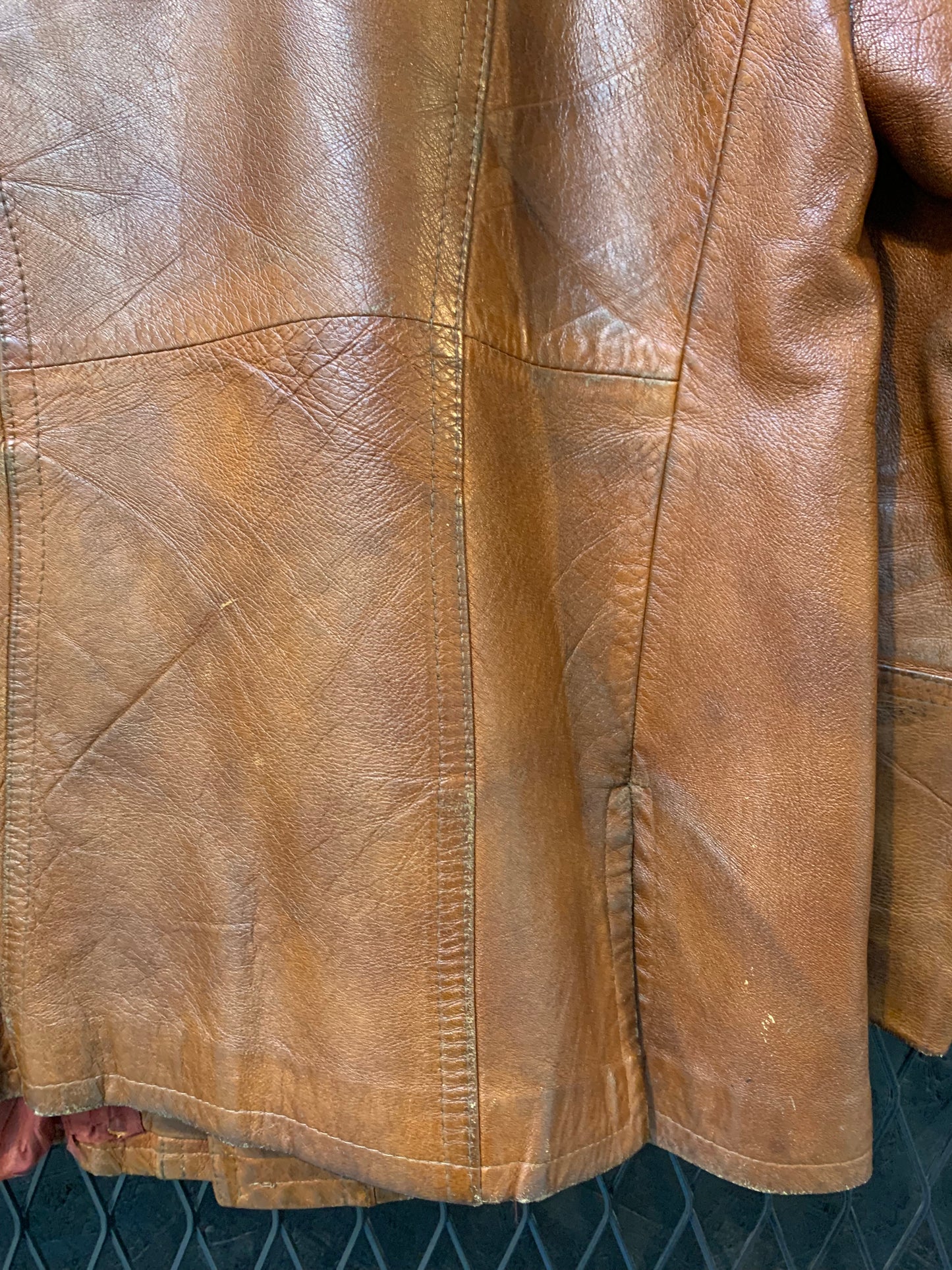 Vintage Unisex L Brown Leather Jacket By Marquis of London