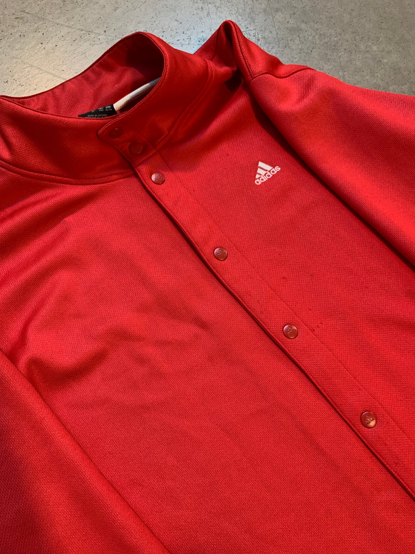 Vintage Adidas Men’s Red Snap-Up Track Jacket