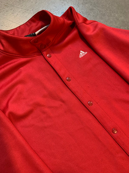 Vintage Adidas Men’s Red Snap-Up Track Jacket
