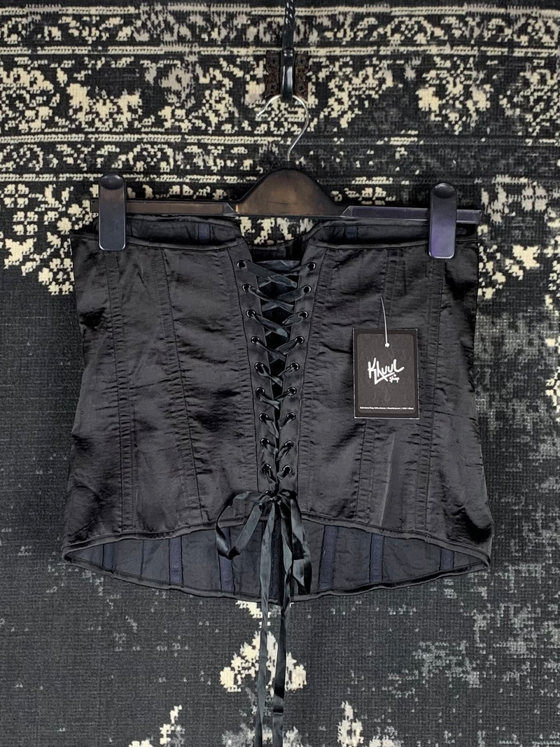 Women's Black Gothic Lace-Up Corset Top