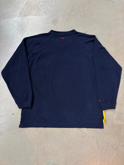 FUBU Yellow And Navy Long Sleeve Pullover