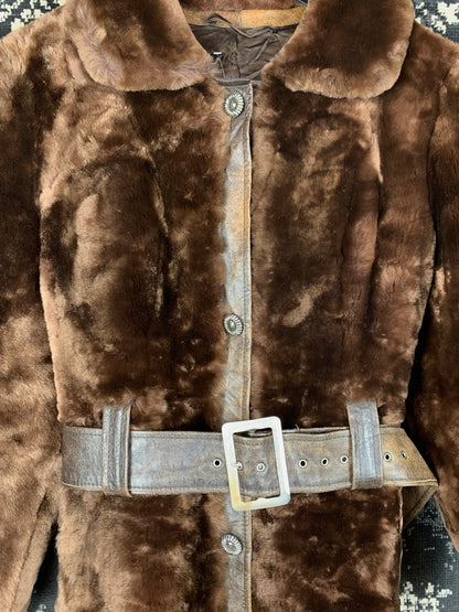 L. Unbehauen and Sohn Nürnberg Vintage Brown Sheared Fur Coat