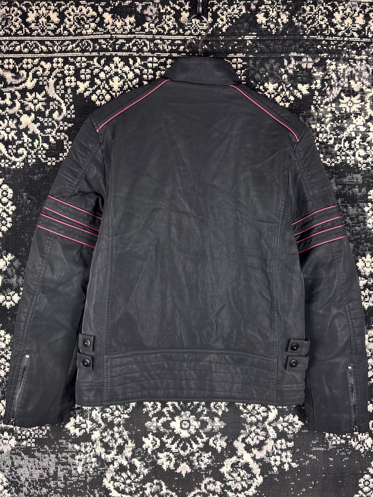 Y2K Unisex Black Faux Leather Jacket