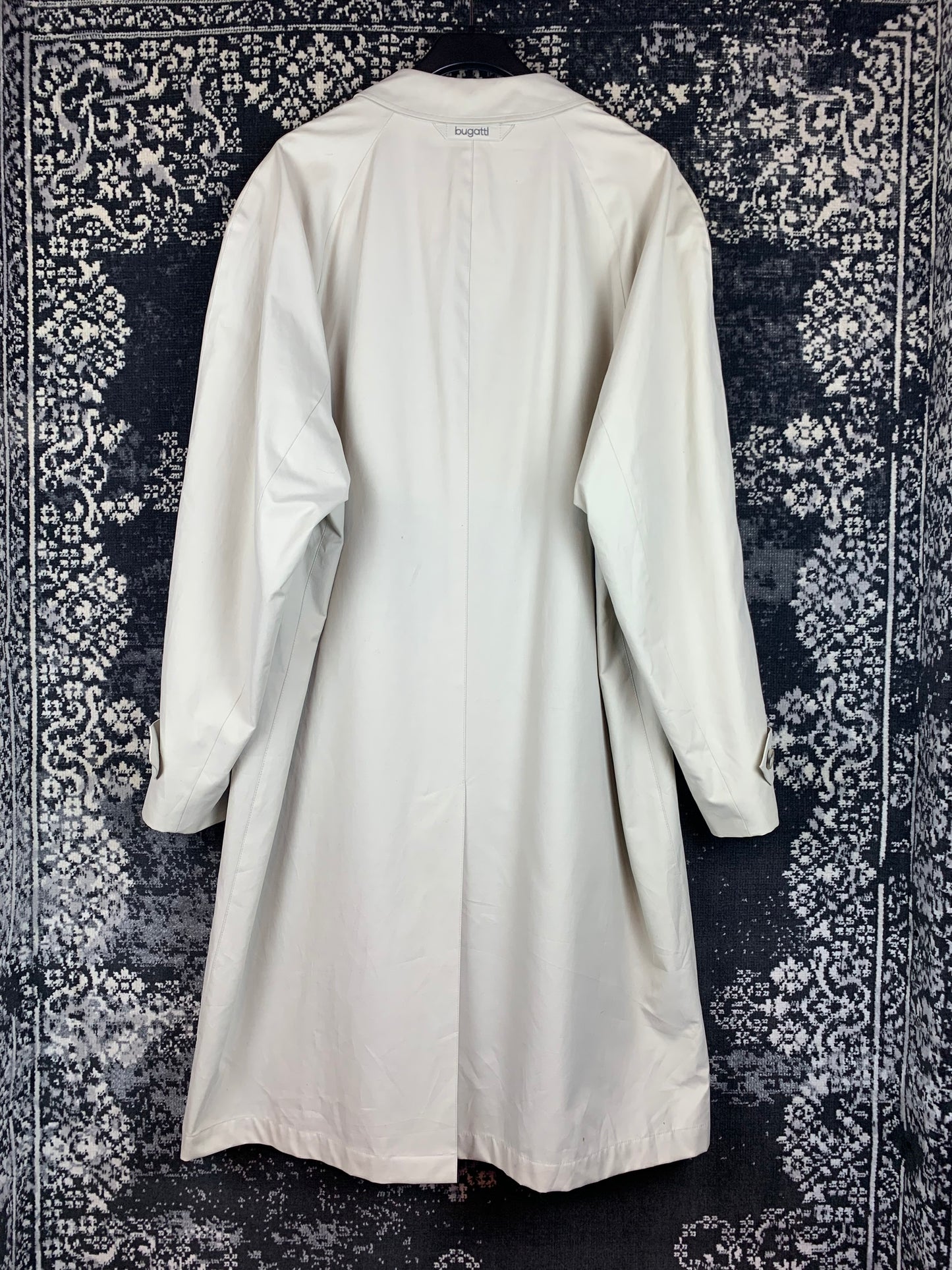 Men's Vintage Bugatti Classic Longline Beige Trench Coat