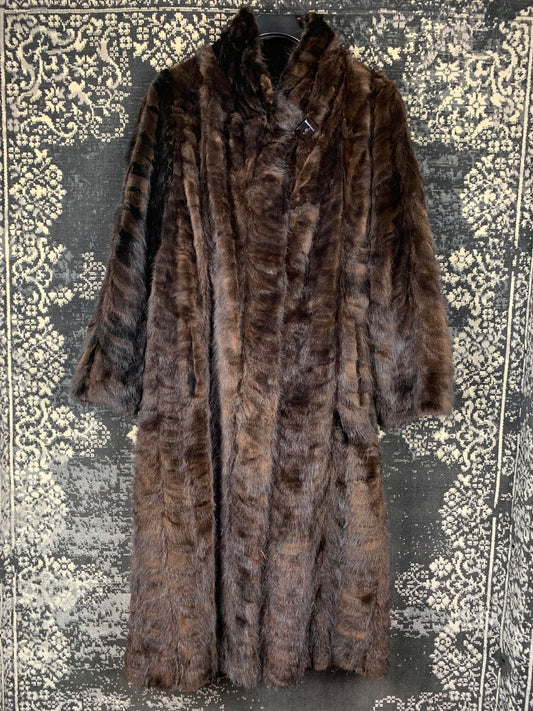 Vintage Full-Length Dark Brown Mink Fur Coat