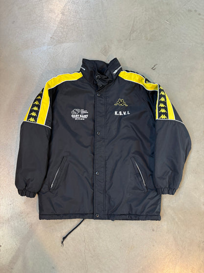 Kappa Black Yellow Vintage Puffer Jacket