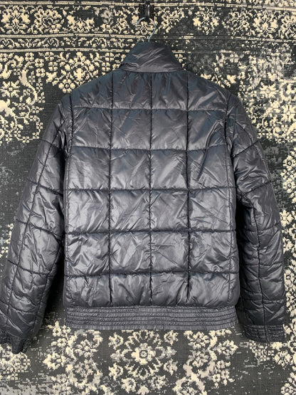 Puma Black Quilted Jacket with Gold Zip Detail