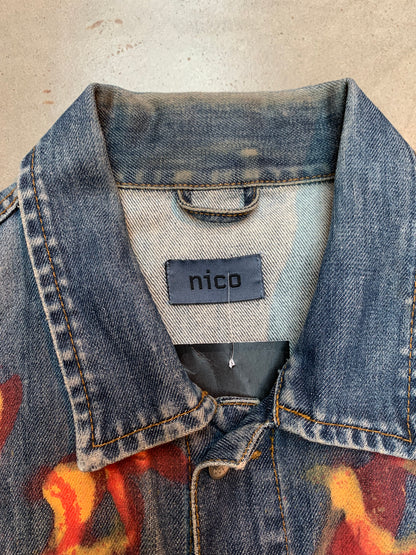 Vintage Nico Denim Jacket – Flame Graphic Design