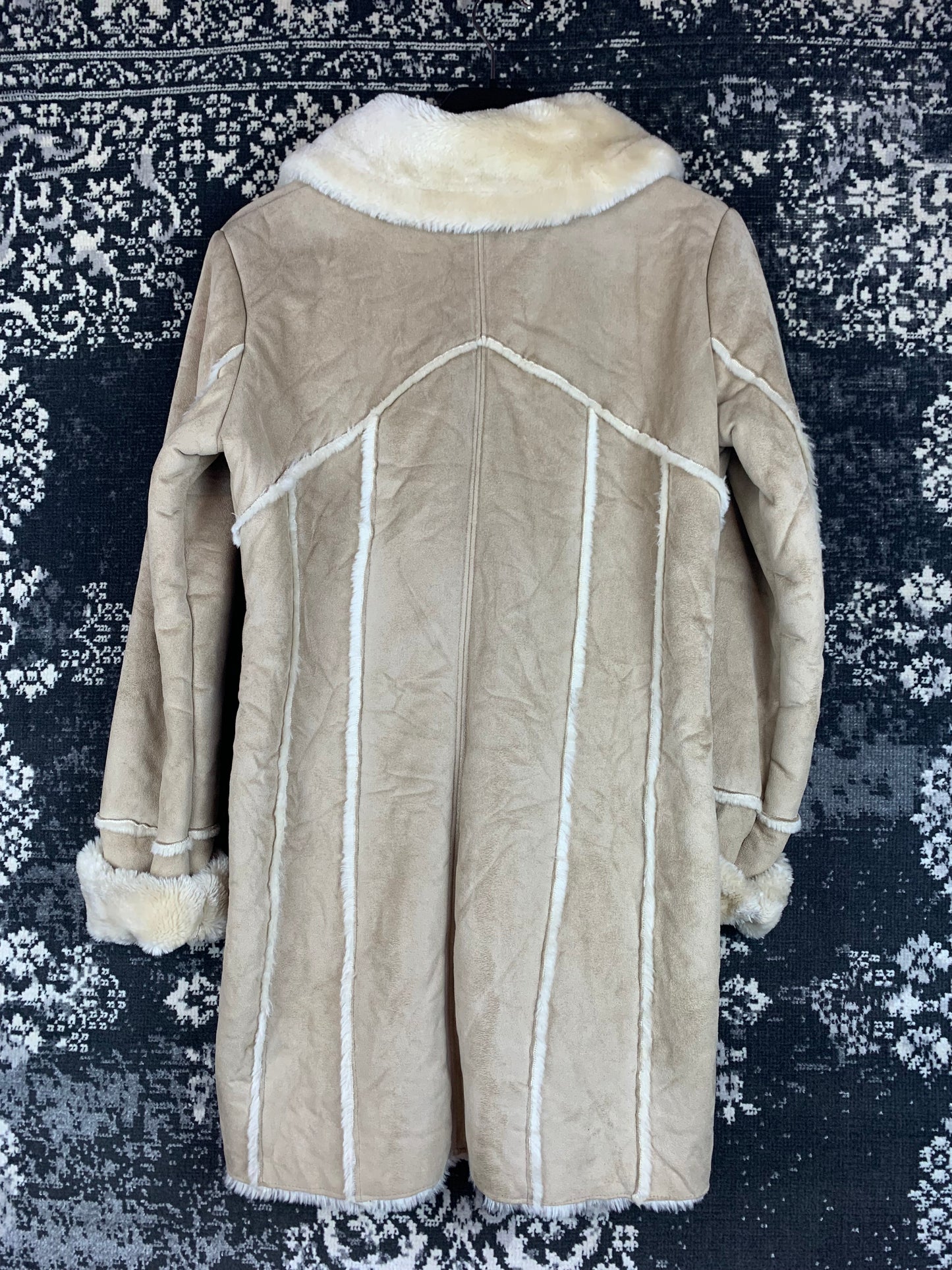 Women's Vintage Creamy Faux Suede Coat