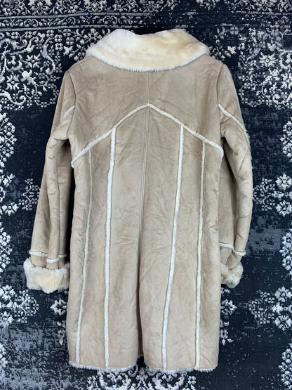 Women's Vintage Creamy Faux Suede Coat