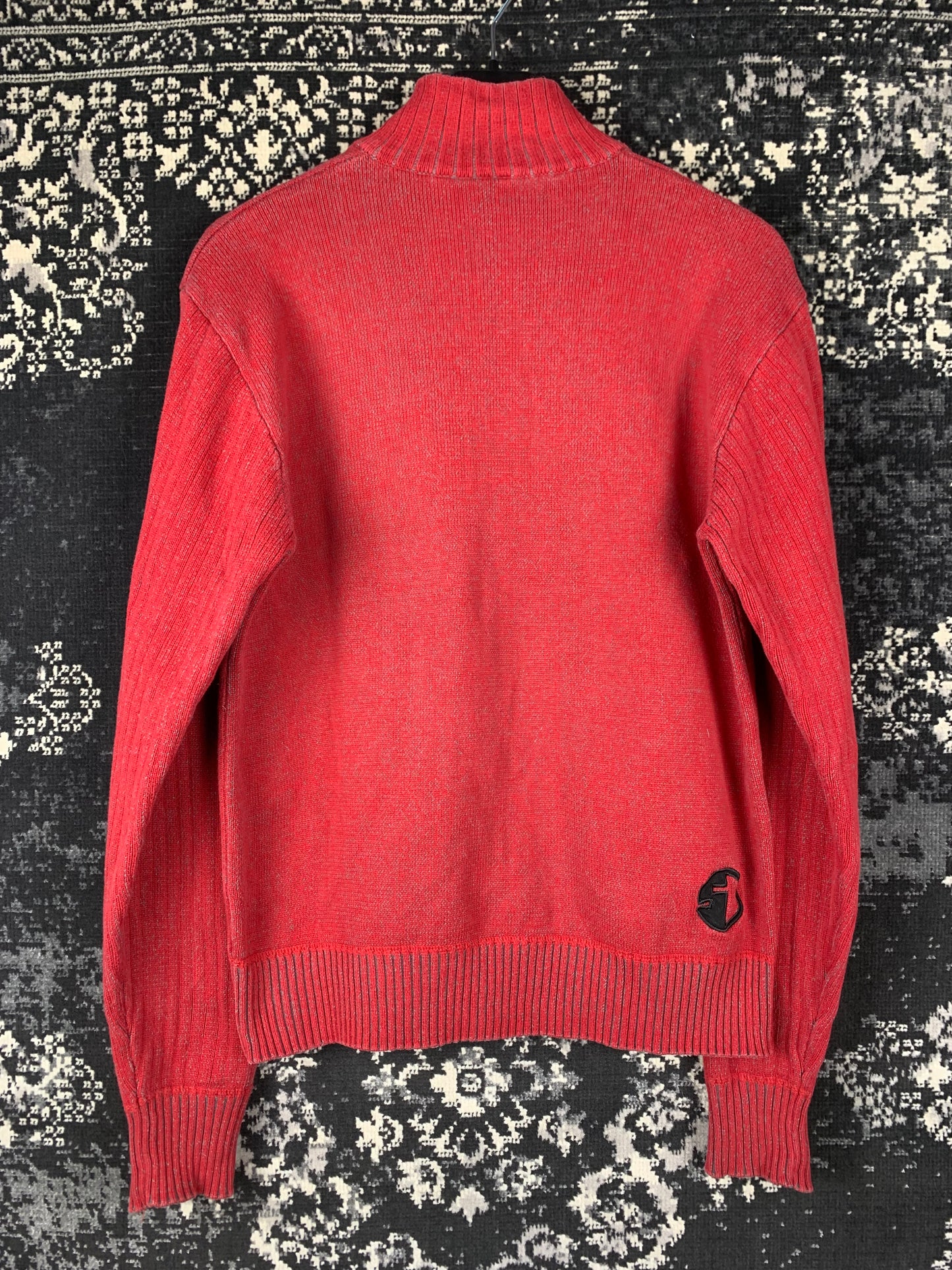 Men Y2K Vintage Shine Zip-Up Sweater