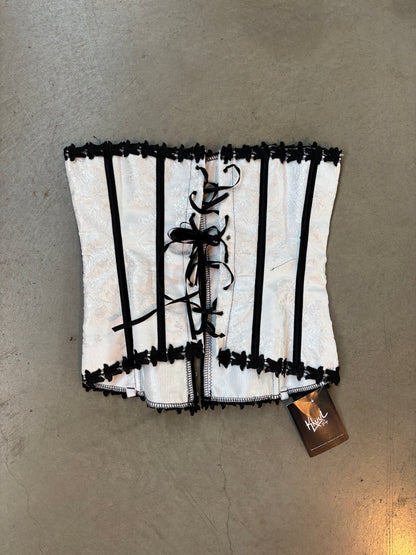 White Brocade Corset Top Women’s XXS