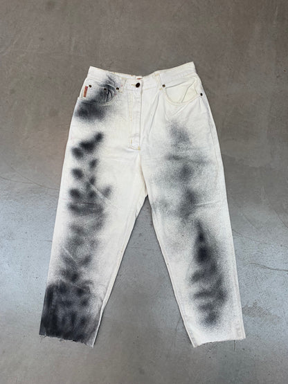 Hand Painted White Women Pants