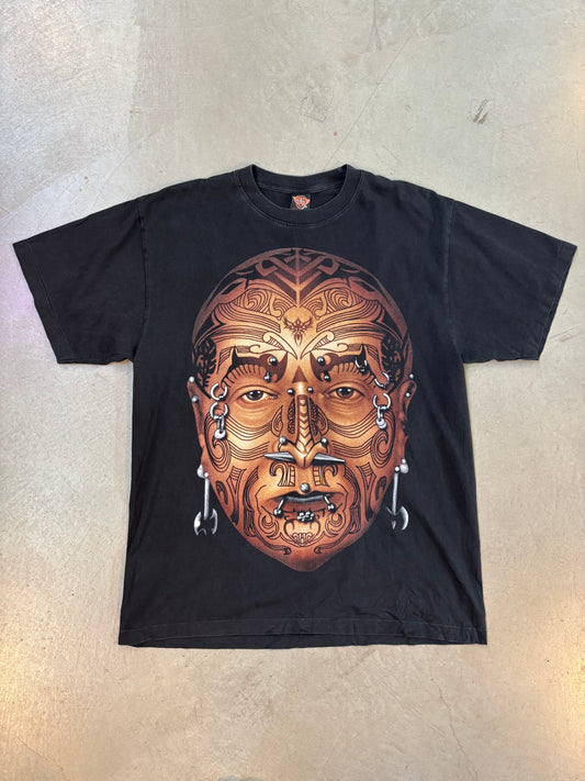 Rock Eagle Tattoo Face Graphic T-Shirt