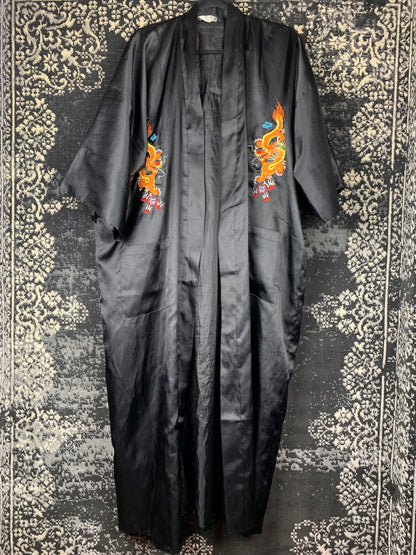 Black Silk Women Chinese Style Kimono