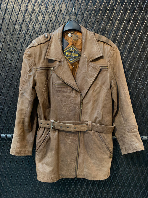 Vintage Brown Leather Jacket Unisex S