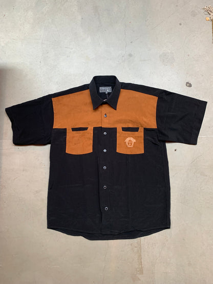 Versace Classic V2 Black and Brown Short Sleeve Shirt